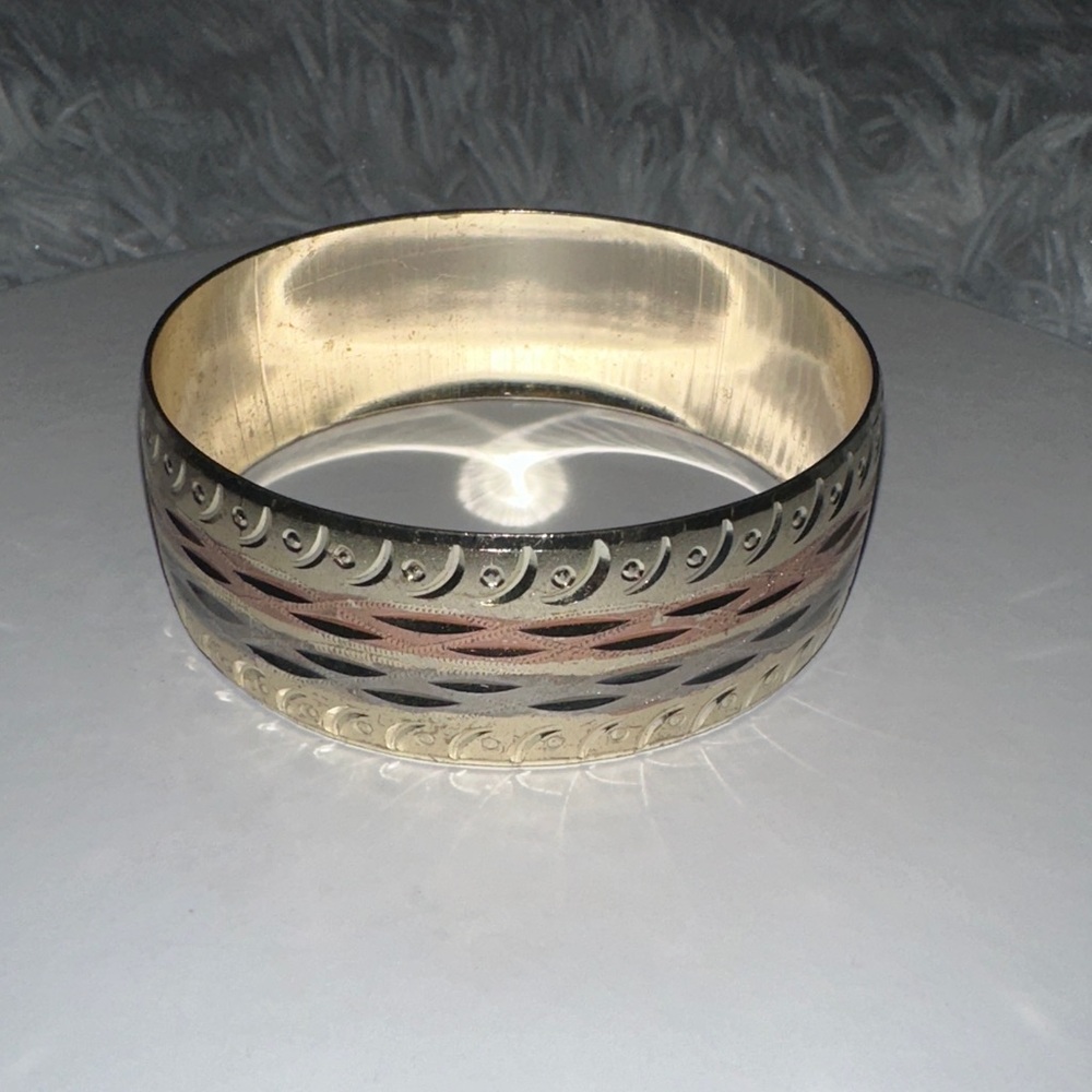 Elegant Gold and Silver Bangle Bracelet